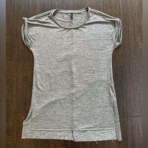 Stradivarius Gray Fitted T-Shirt with Crew Neck